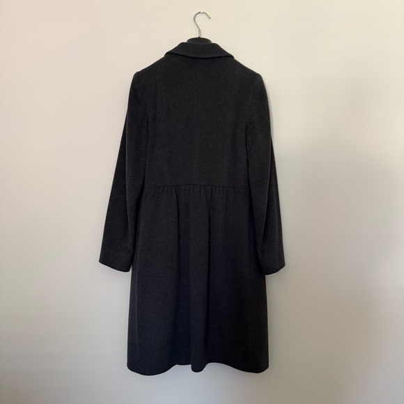 Elegant Cinzia Rocca Charcoal Grey Long Dress Coat, Overcoat Size 4 - Picture 2 of 15